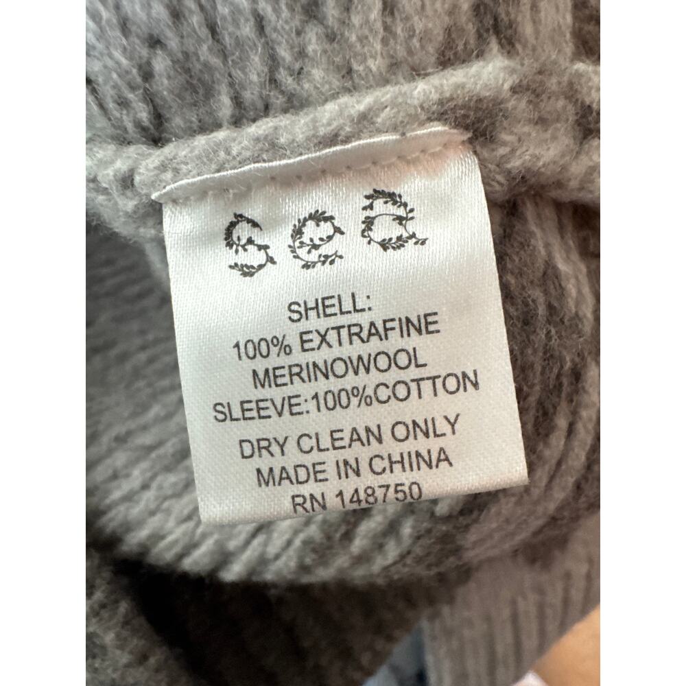 SEA Anja Merino Wool Sheep Sweater Gray Size Small - Picture 11 of 12